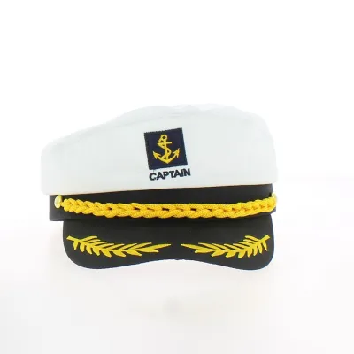 Marine Captain Cap Black and White