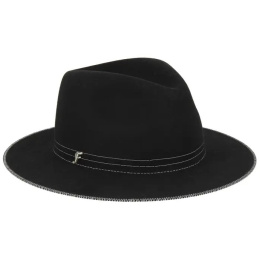Le Flo Fedora Hat Black Wool Felt - Flechet