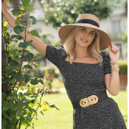 Monique Couture Wide-Brimmed Natural Straw Hat - Flechet