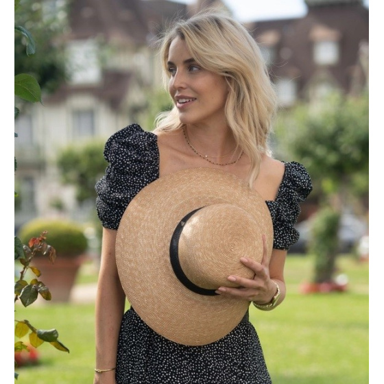 Monique Couture Wide-Brimmed Natural Straw Hat - Flechet