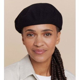 Black Cotton Feathers Beret - Heritage by Laulhère