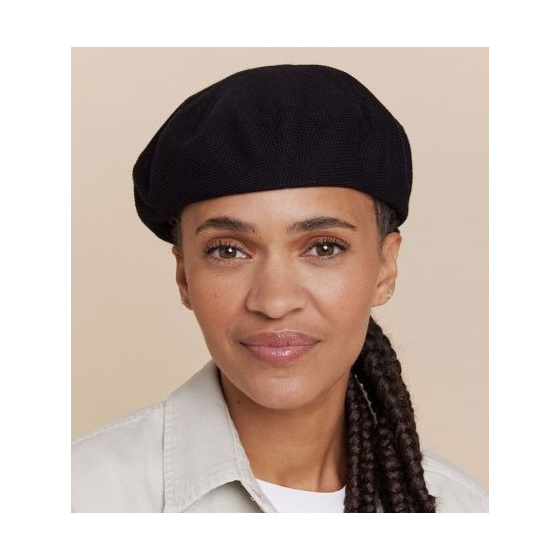 Black Cotton Feathers Beret - Heritage by Laulhère