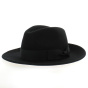 Black Wool Felt Fedora Hat