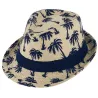 Children's Trilby Hat Palm Trees Straw Paper - Traclet Reference: 22019| Traclet Hatmakers