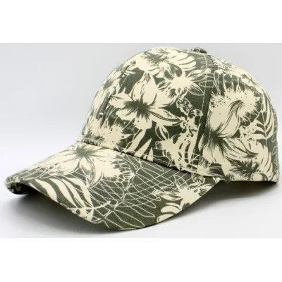 Palm Tree Baseball Cap Beige & olive - Traclet ref 14511 chapellerie traclet
