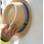 Trilby hat in raffia flechet