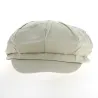 Beige Cotton Newsboy Cap