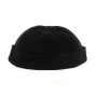 Black Lined Cotton Beanie