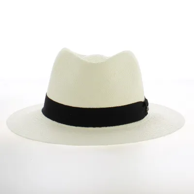 Chapeau Panama Blanc en Paille Naturelle