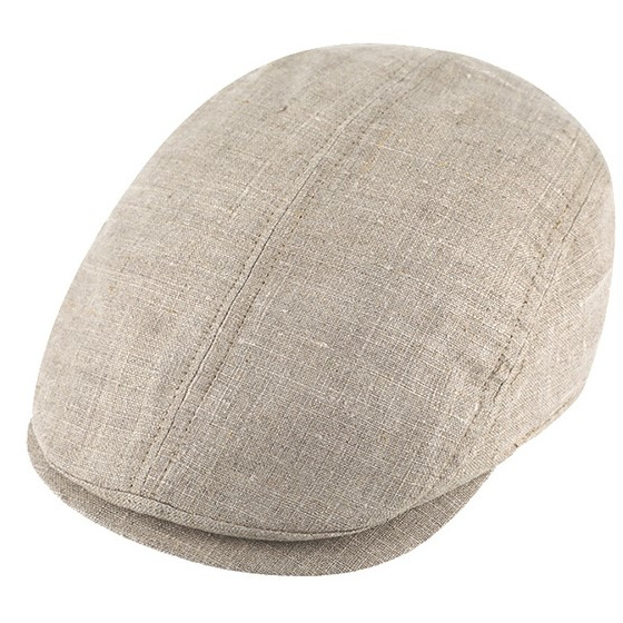 Natural Linen Prato Flat Cap - Traclet