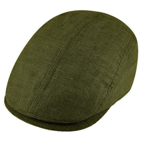 Casquette Plate Prato Lin Kaki - Traclet