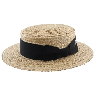 Double Thickness Natural Straw Boater - Traclet Reference: 2298 | Traclet Hat Shop