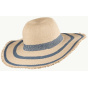 Matara Paper Straw Wide Brim Hat Navy Natural - Traclet