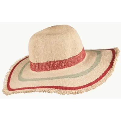 Matara Paper Straw Wide Brim Hat Cherry Natural - Traclet reference 22084 Traclet hat shop