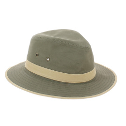Auckland Traveller Hat Khaki & Hazelnut Cotton - Traclet