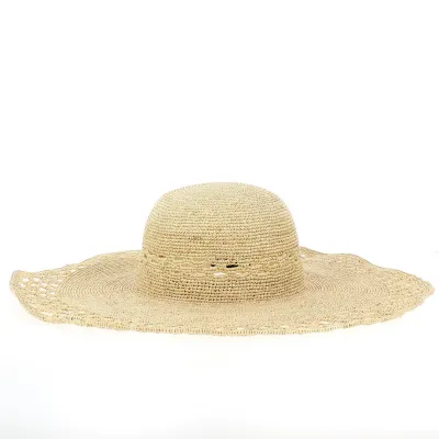Fabiola Raffia Crochet Wide Brim Hat - Traclet Reference: 22079| Traclet Hatters