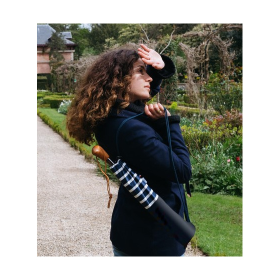 Parapluie De Golf Pliant Automatique Marinière UPF 50+ - Piganiol