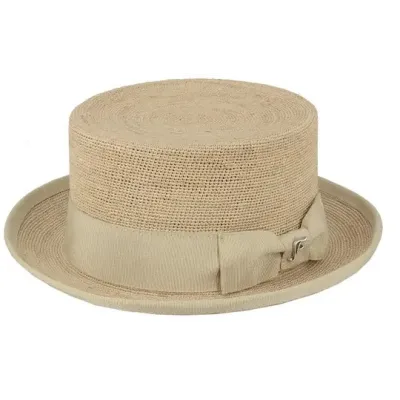 Chapeau demi - haut de forme raphia Flechet