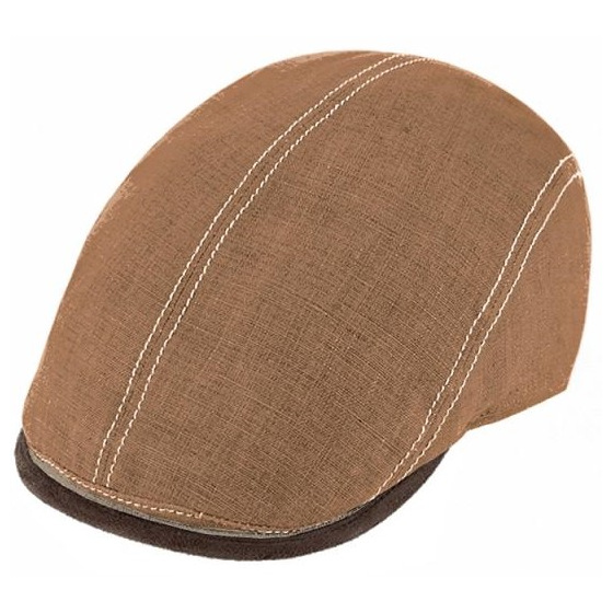 copy of Giovanni Cambered Cap in Beige Linen - Traclet