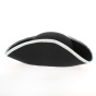 Tricorne Pliable Feutre Laine noir - passementerie grise
