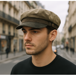 Marlon Cotton Taupe Newsboy Cap - Aussie Apparel