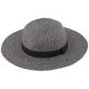 Black Paper Straw Stella Wide-Brimmed Hat - Traclet Reference: 22150| Traclet Hatmakers