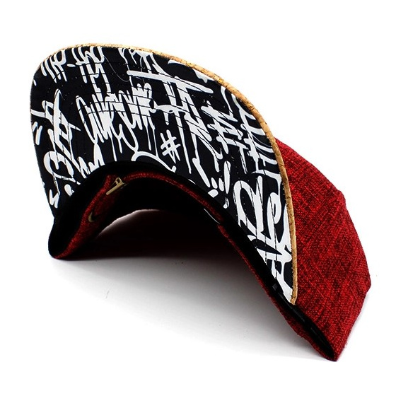 Burgundy Graffiti Snapback Cap - Woed