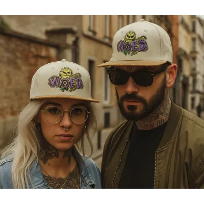 Casquette Snapback  Pixel Kaiju Denim Grise - Woed Reference : 22180| Chapellerie Traclet