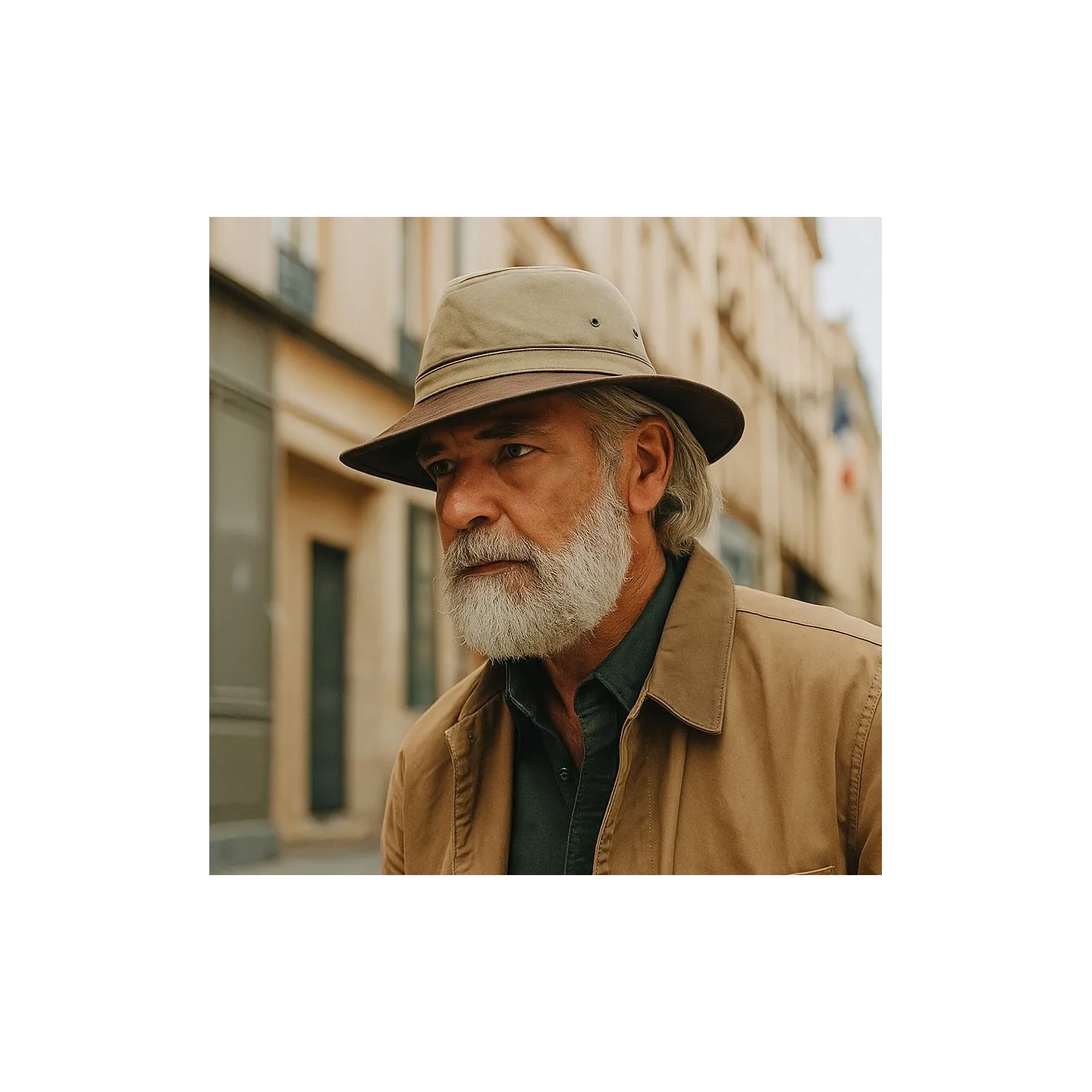 Chapeau Safari Peaugres Coton Beige & Marron - Traclet