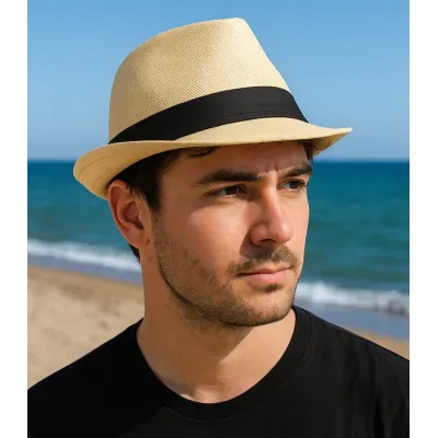 Groove Trilby Hat Natural Paper Straw - Traclet Reference: 7963 | Traclet Hat Shop