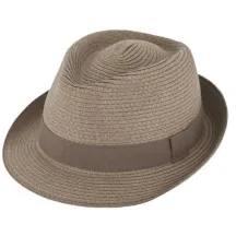 Taupe Paper Straw Trilby Hat - Traclet  Reference: 22195| Traclet Hat Shop