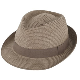 Chapeau Trilby Paille Papier Taupe - Traclet