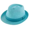 Turquoise Paper Straw Trilby Hat - Traclet Reference: 22197| Traclet Hatters