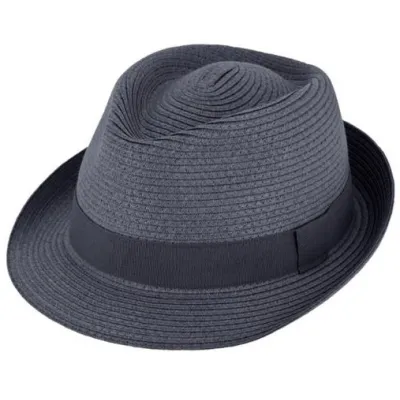 Chapeau Trilby Paille Papier Marine - Traclet  Reference : 22199| Chapellerie Traclet