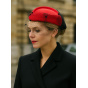 E.VERLE PARIS Red Hat with Veil - Traclet
