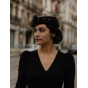 Chapeau de Cérémonie Satin Noir & Sequins - Traclet