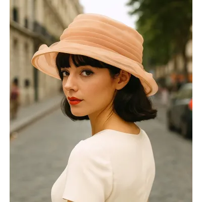 Chapeau de Cérémonie Alita Saumon - Traclet