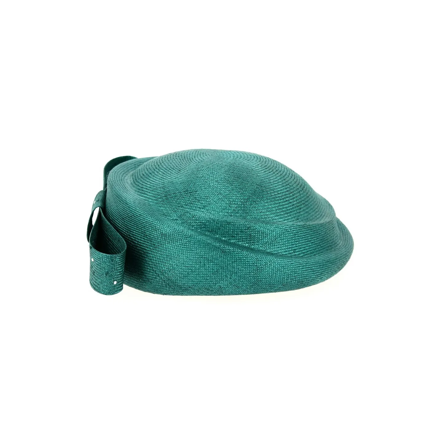 Chapeau de Cérémonie Paille Naturelle Vert & Strass - Traclet Reference : 13069 | Chapellerie Traclet
