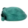 Chapeau de Cérémonie Paille Naturelle Vert & Strass - Traclet Reference : 13069 | Chapellerie Traclet
