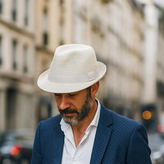 Natural Paper Straw Trilby Hat - Traclet