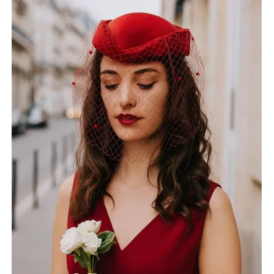 Elegant Ceremony or Cabaret Hat Reference: 7935 | Traclet Hat Shop
