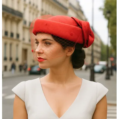 Chapeau Spécial Journée Prestigieuse EDY PARIS Rouge