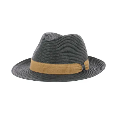 Chapeau Traveller Franko UPF50+ Paille Papier Noire - Traclet réf 33309 chapellerie traclet