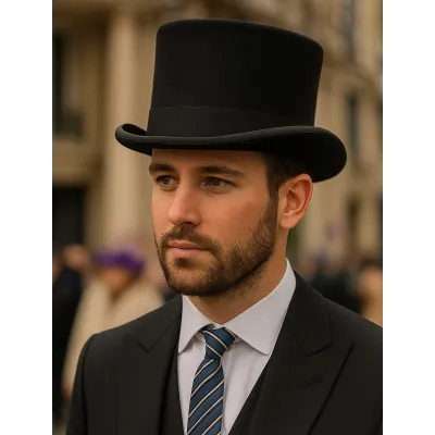 Amerigo Black Top Hat - Traclet Reference: 22215| Traclet Hat Shop