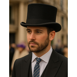 copy of Grey Top Hat with Black Ribbon - Traclet