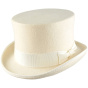 Chapeau Haut De Forme Mauro Feutre Blanc - Traclet