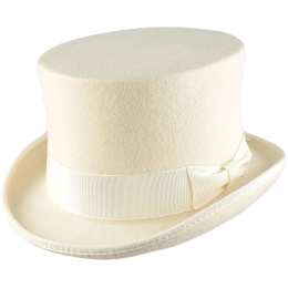 White Felt Top Hat Mauro - Traclet