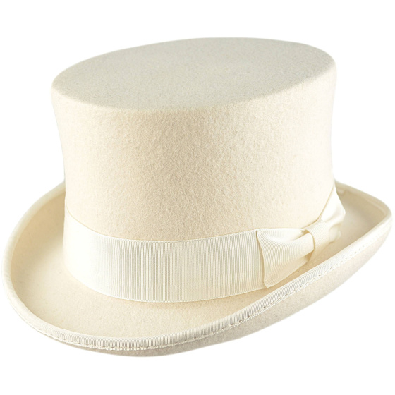 White Felt Top Hat Mauro - Traclet White Felt Top Hat Mauro - Traclet