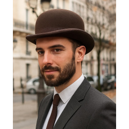 copy of Red Hermes Wool Felt Bowler Hat - Traclet