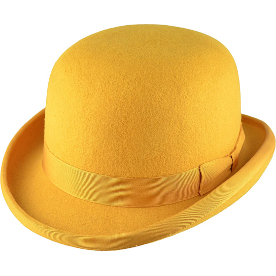 Chapeau Melon Feutre Laine Jaune - Traclet